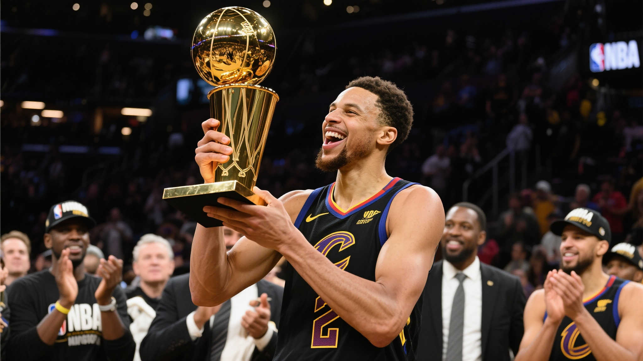 荣耀时刻！NBA官方展现杰威捧起总冠军奖杯的喜悦瞬间